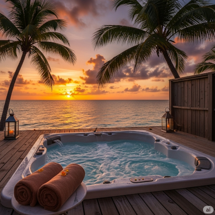 A Sanctuary of Serene Bliss: Your Private Jacuzzi at Palm Island Resort